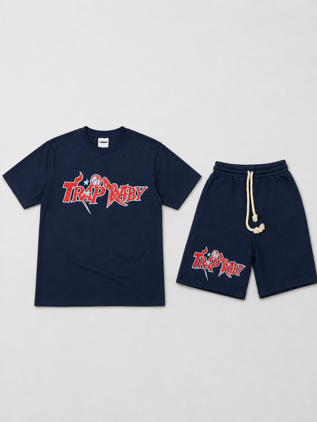 Kurzer Jogger-Set Blau