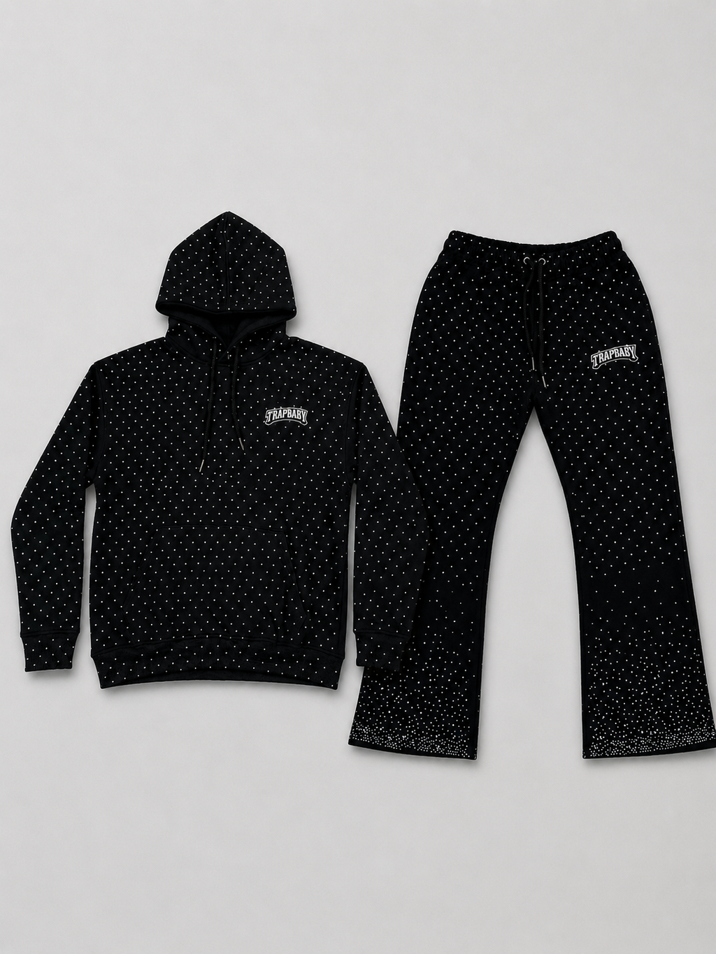 Rhinestone Tracksuit black