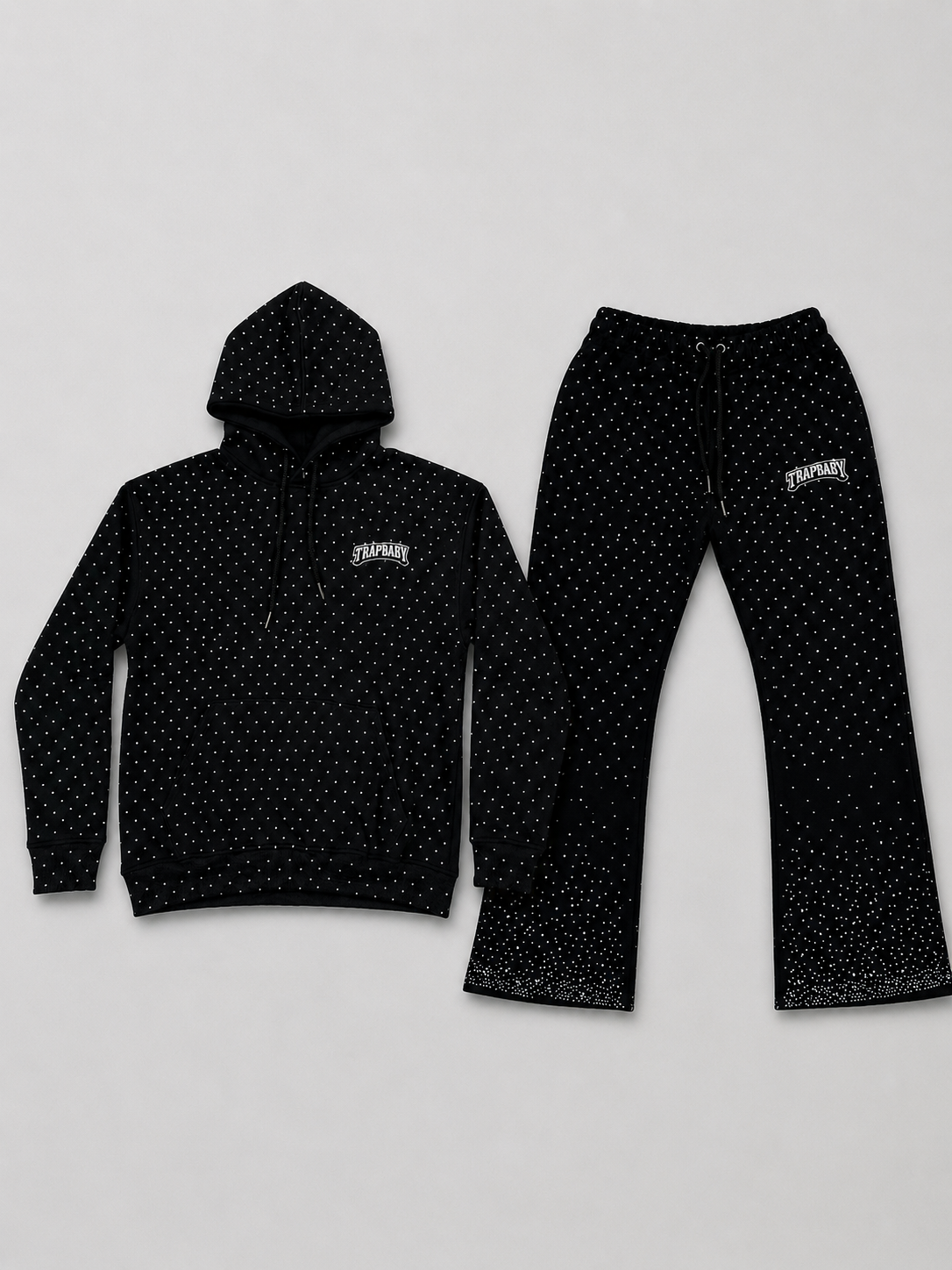 Rhinestone Tracksuit black