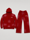 Rhinstone Tracksuit Set Red