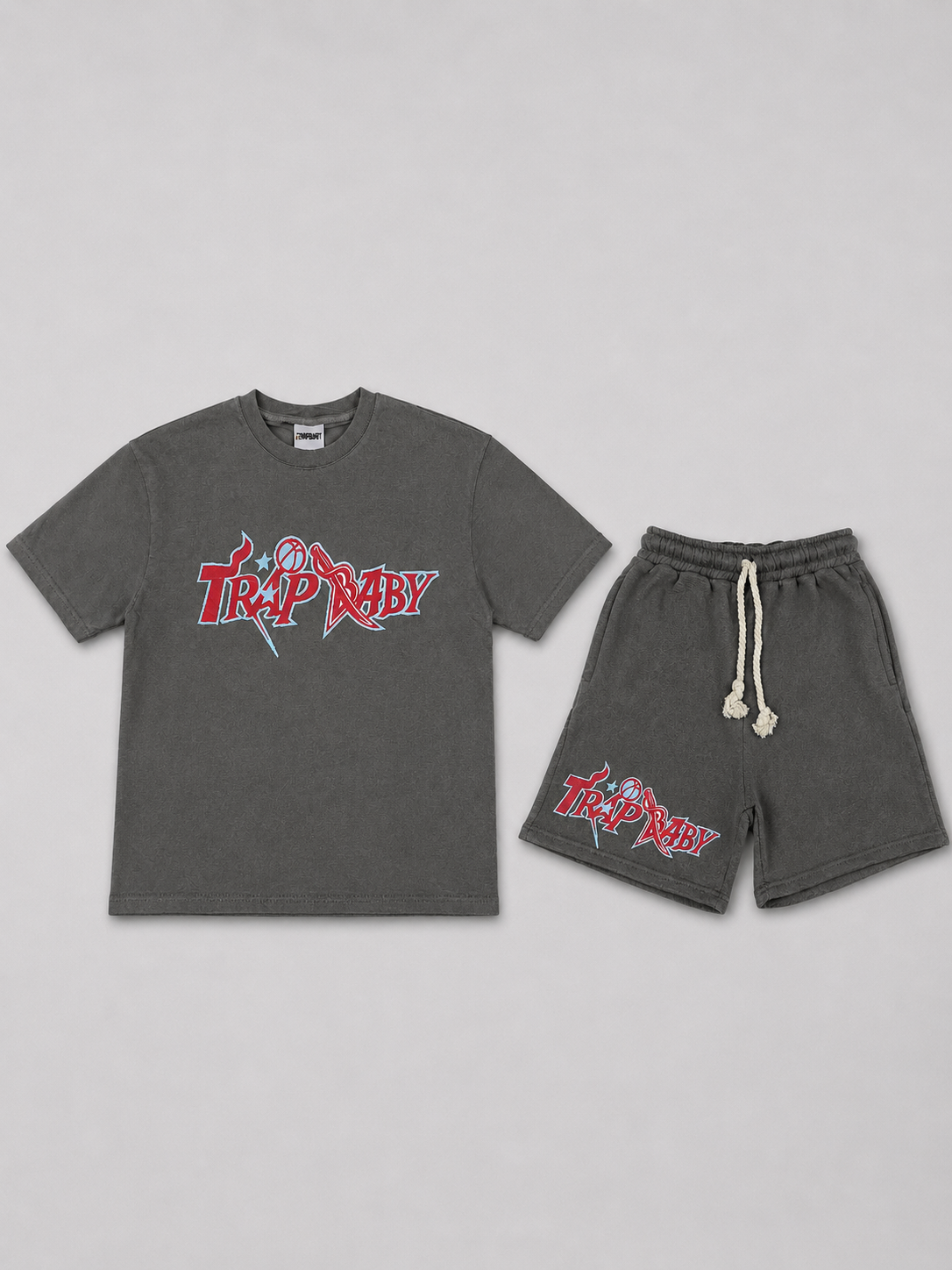 Kurzer Jogger-Set Grau
