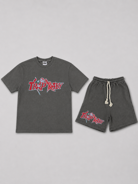 Kurzer Jogger-Set Grau