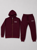 Basic Zipper Trackie Set Bordeauxrot