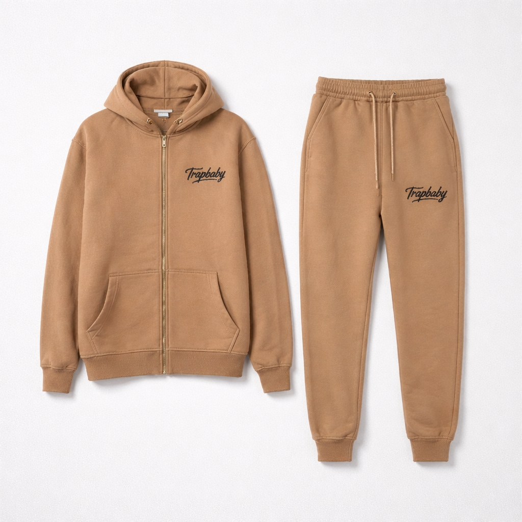 Zipper Trackie Set beige