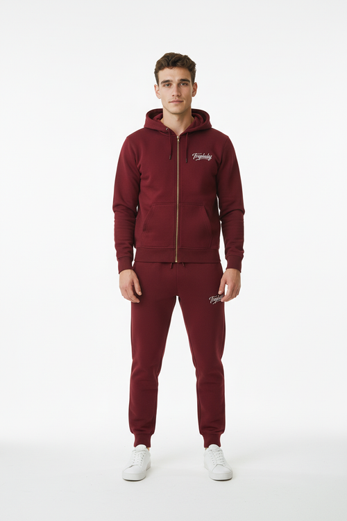 Basic Zipper Hoodie Bordeauxrot