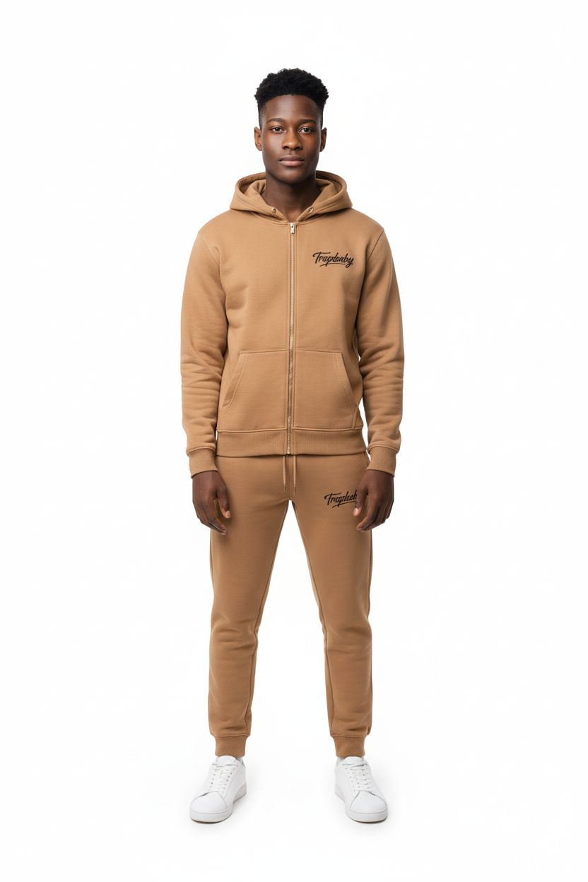 Zipper Trackie Set beige