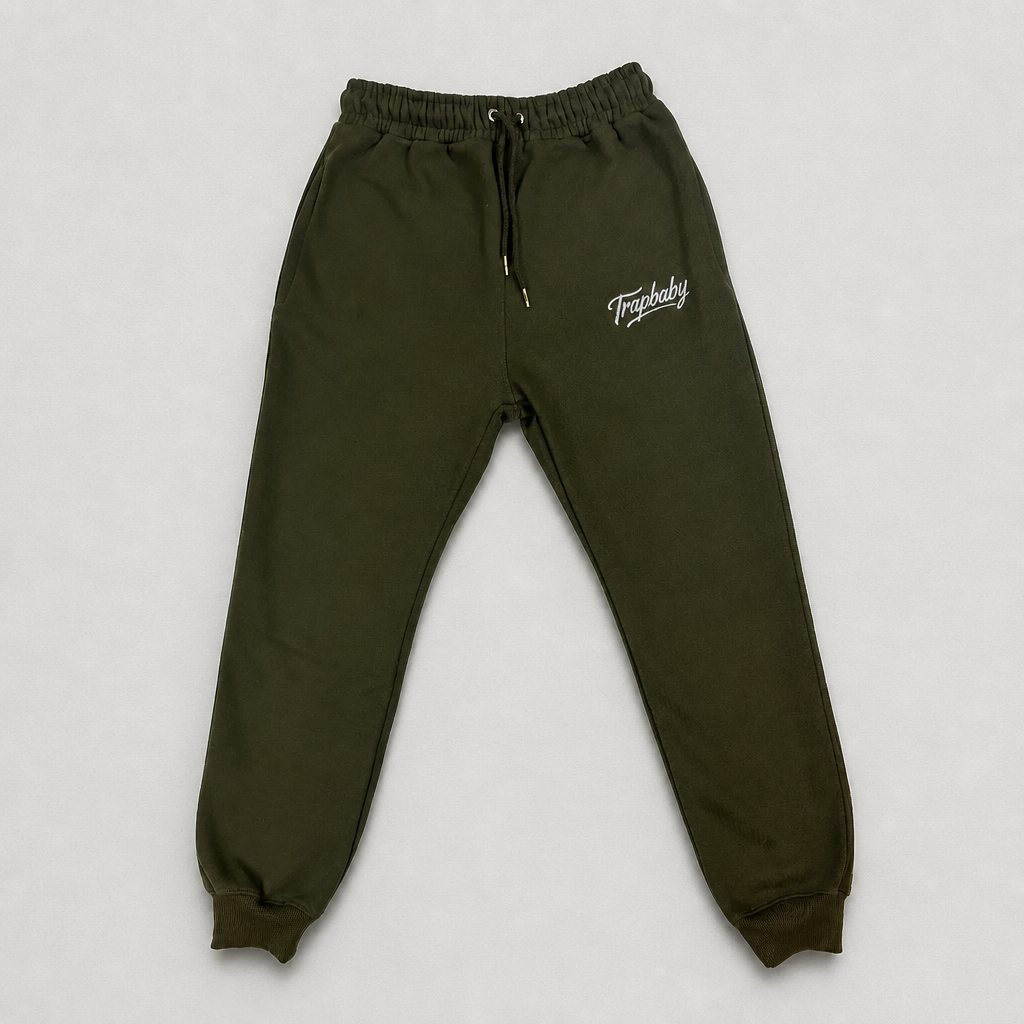 Basic Zipper Trackie Set Olivegreen