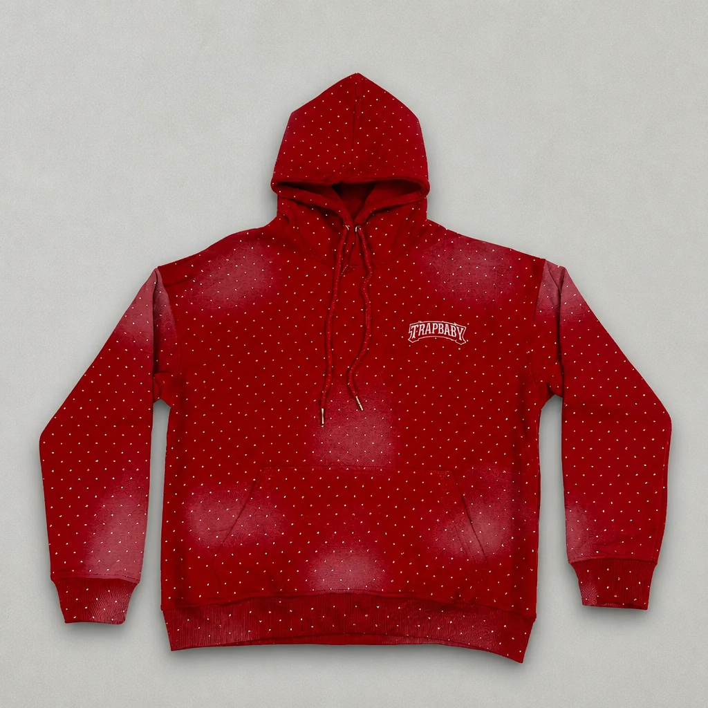 Rhinstone Tracksuit Set Red