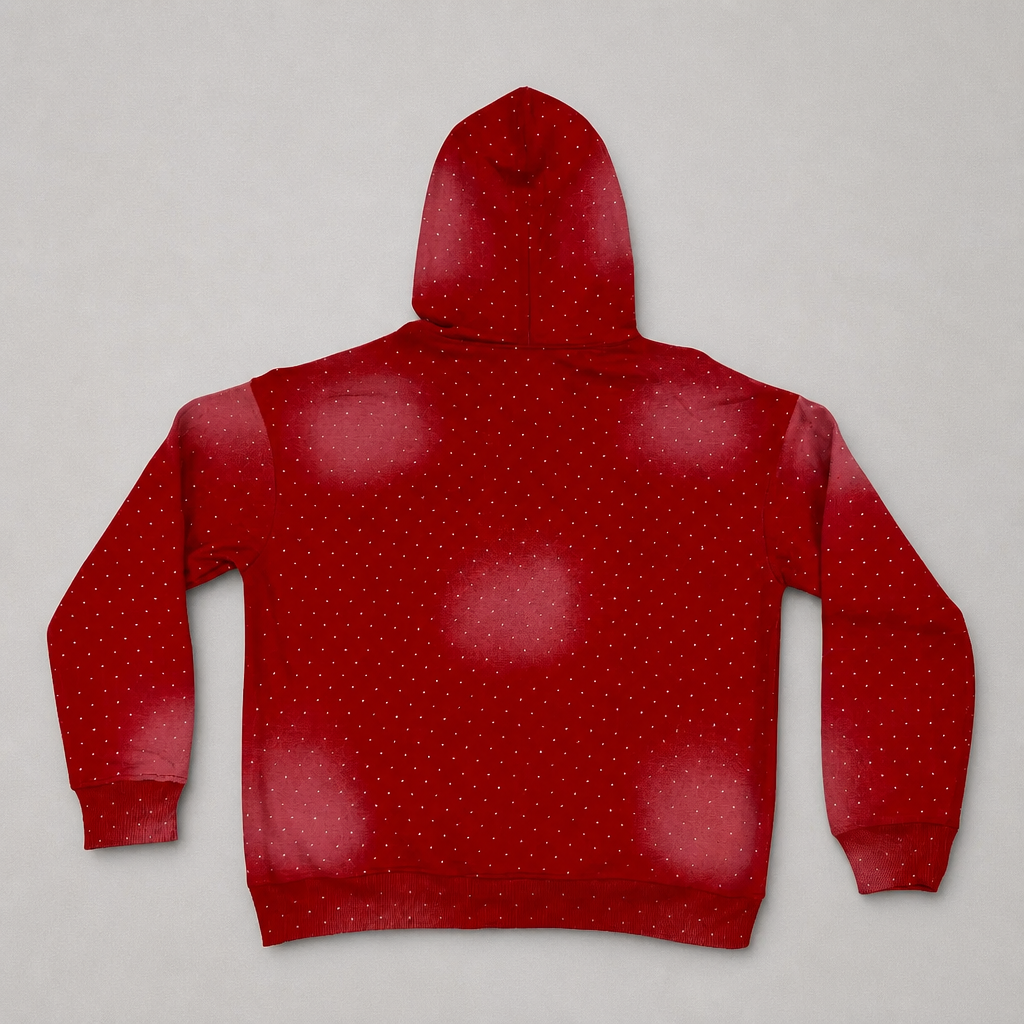 Rhinstone Tracksuit Set Red