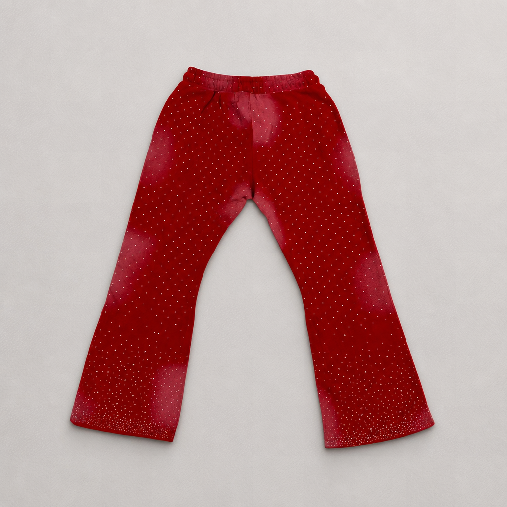Rhinstone Tracksuit Set Red