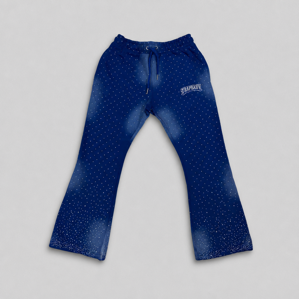 Hose Rhinestone blau