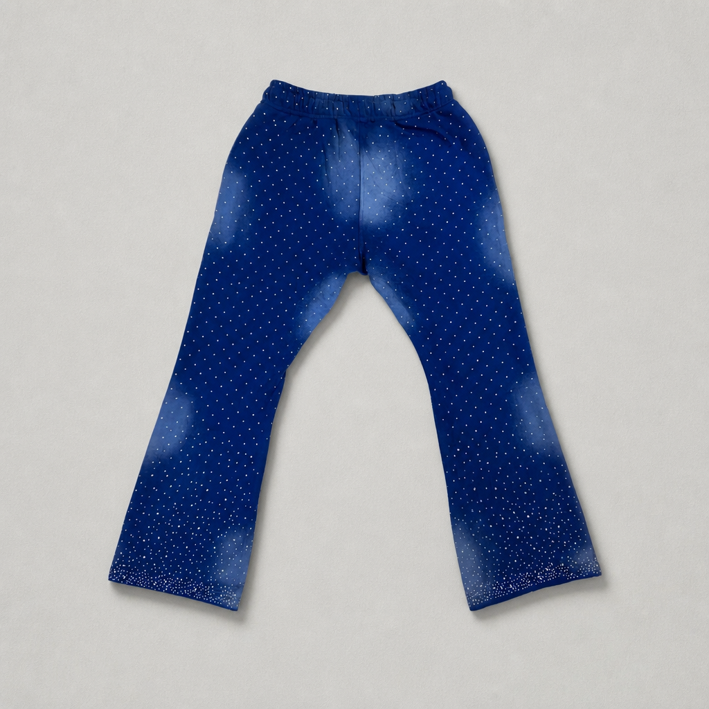 Rhinestone Tracksuit Set Blue
