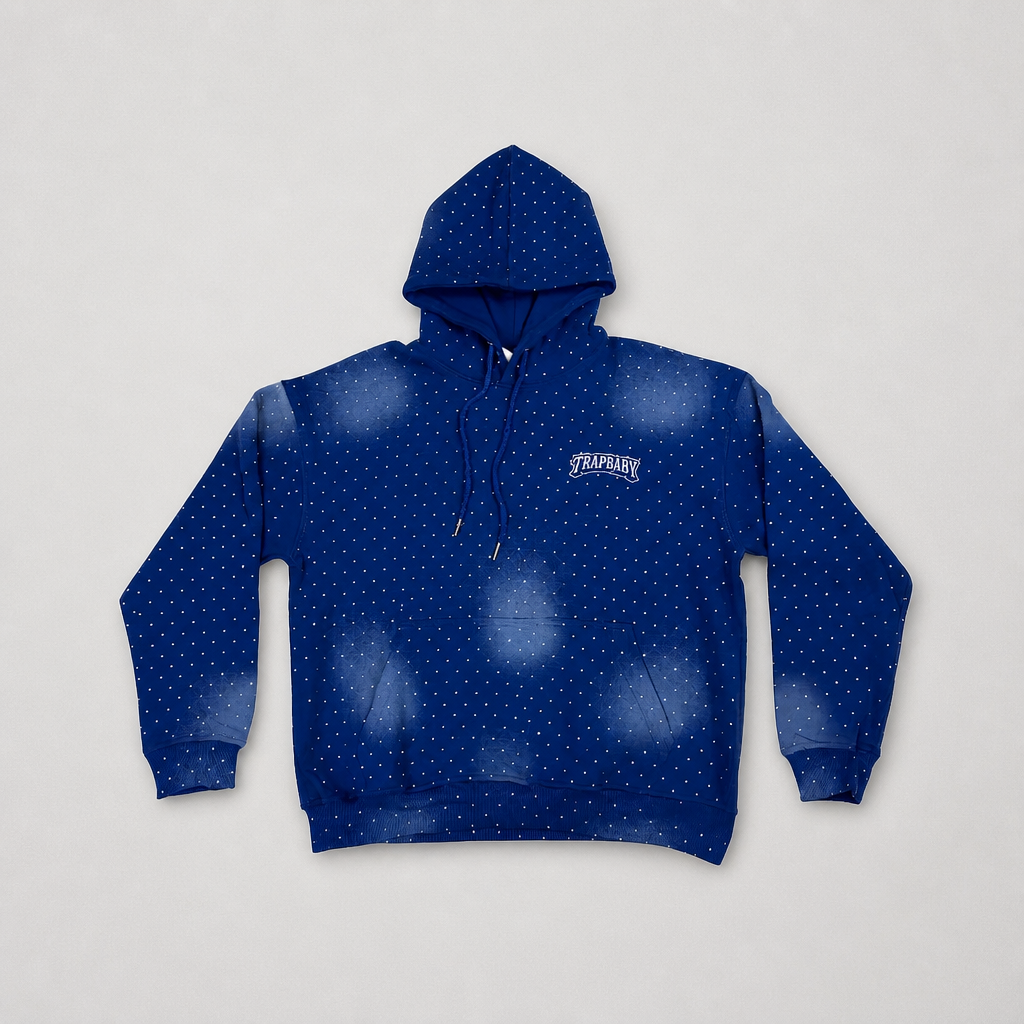 Rhinestone Tracksuit Set Blue