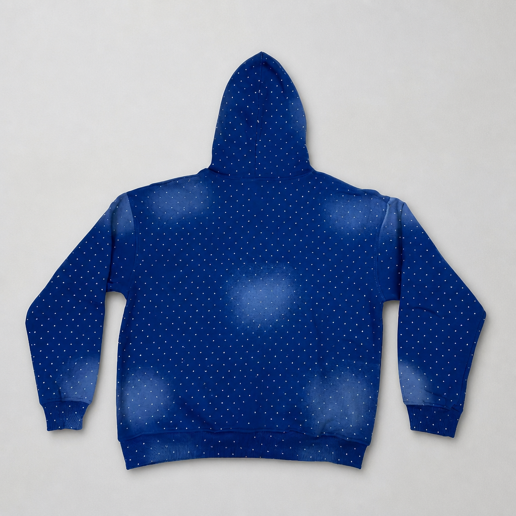 Rhinestone Tracksuit Set Blue