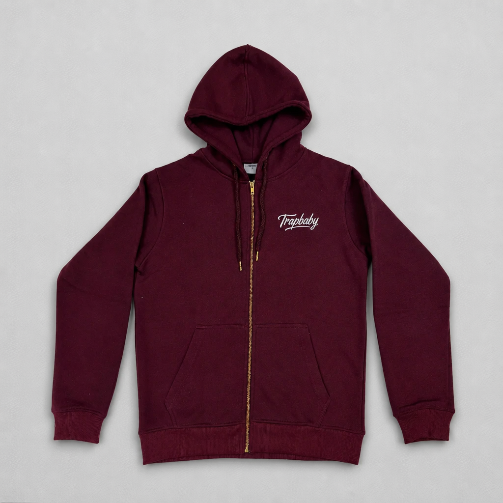 Basic Zipper Trackie Set Bordeauxrot
