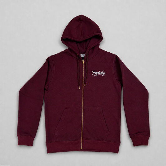 Basic Zipper Hoodie Bordeauxrot