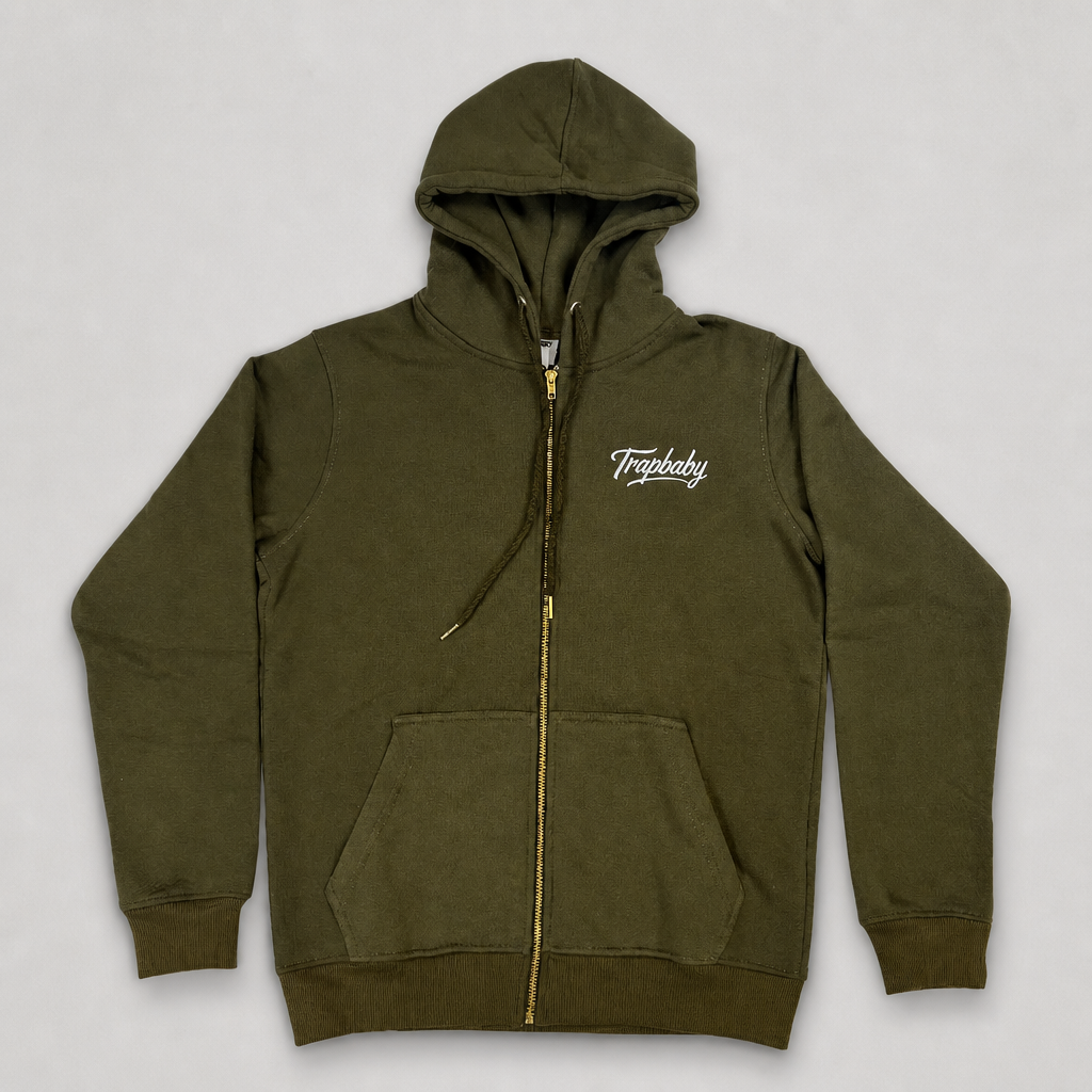 Basic Zipper Trackie Set Olivegreen